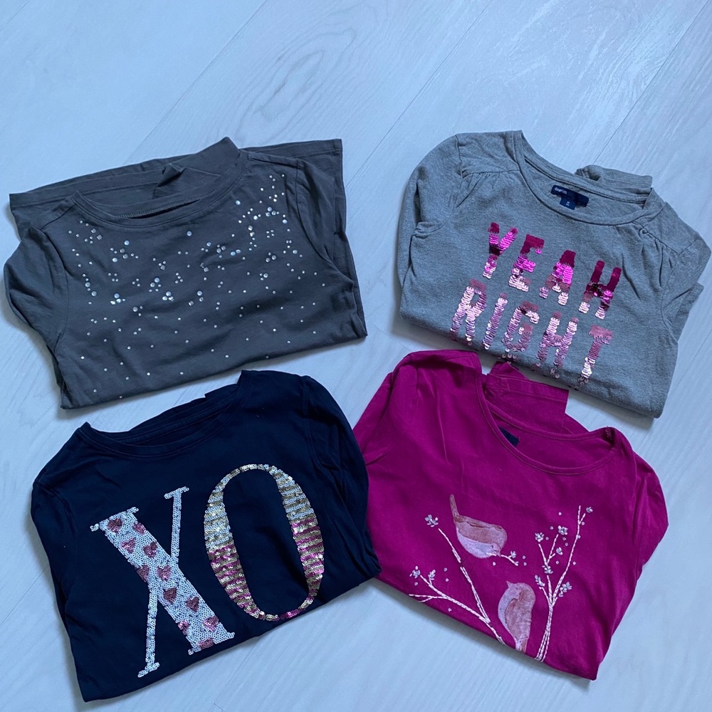 Girls GAP bundle of 4 LS tops size 8 , EUC
